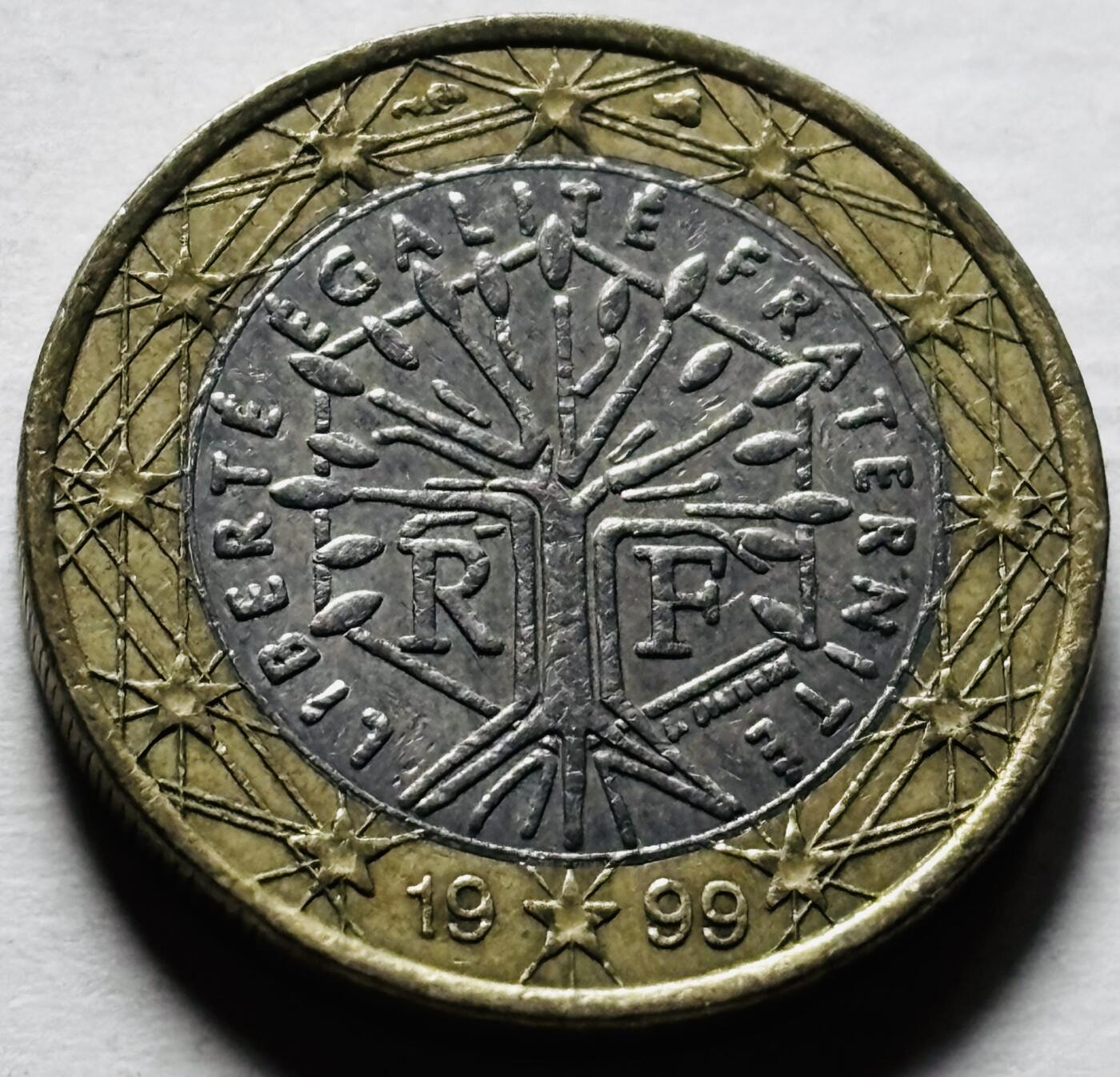 文馨钱币收藏第 298 场，长期接代拍业务 1999 年法国 1 欧元