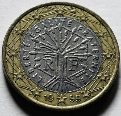 文馨钱币收藏第 298 场，长期接代拍业务 - 1999 年法国 1 欧元