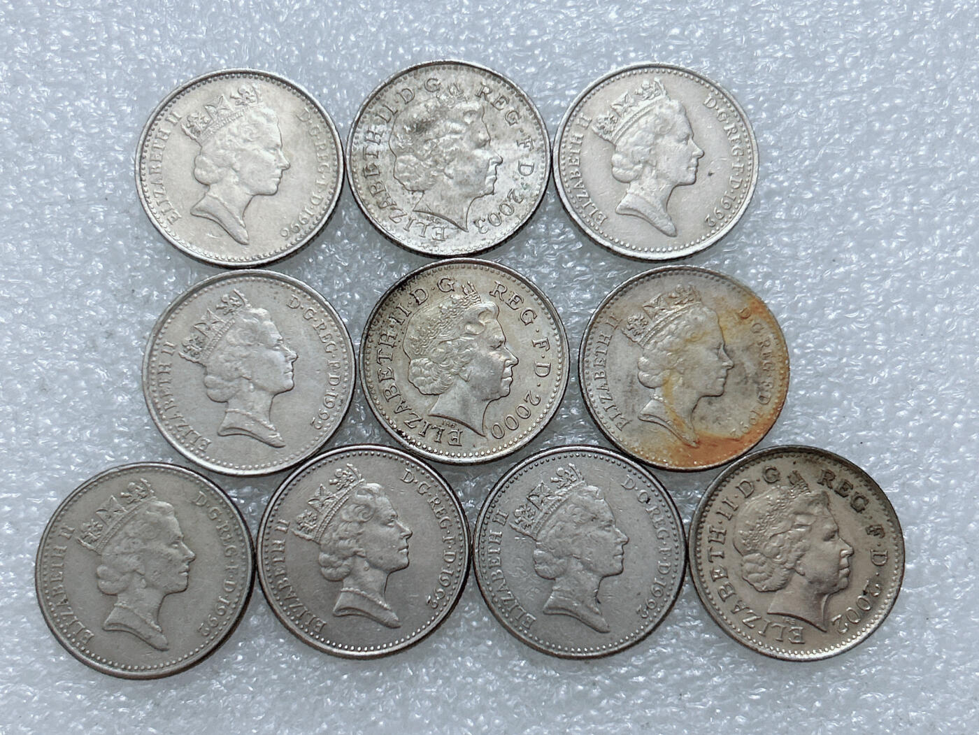 第一海外回流一元起拍收藏 散集专场  第307期 英国10便士硬币 小版 10枚