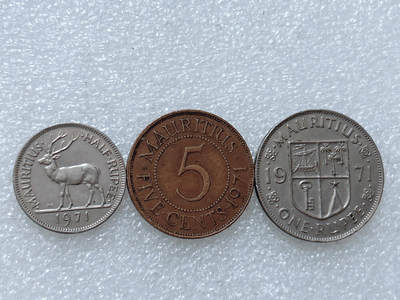 第一海外回流一元起拍收藏 散集专场  第307期 - 英属毛里求斯硬币 3枚