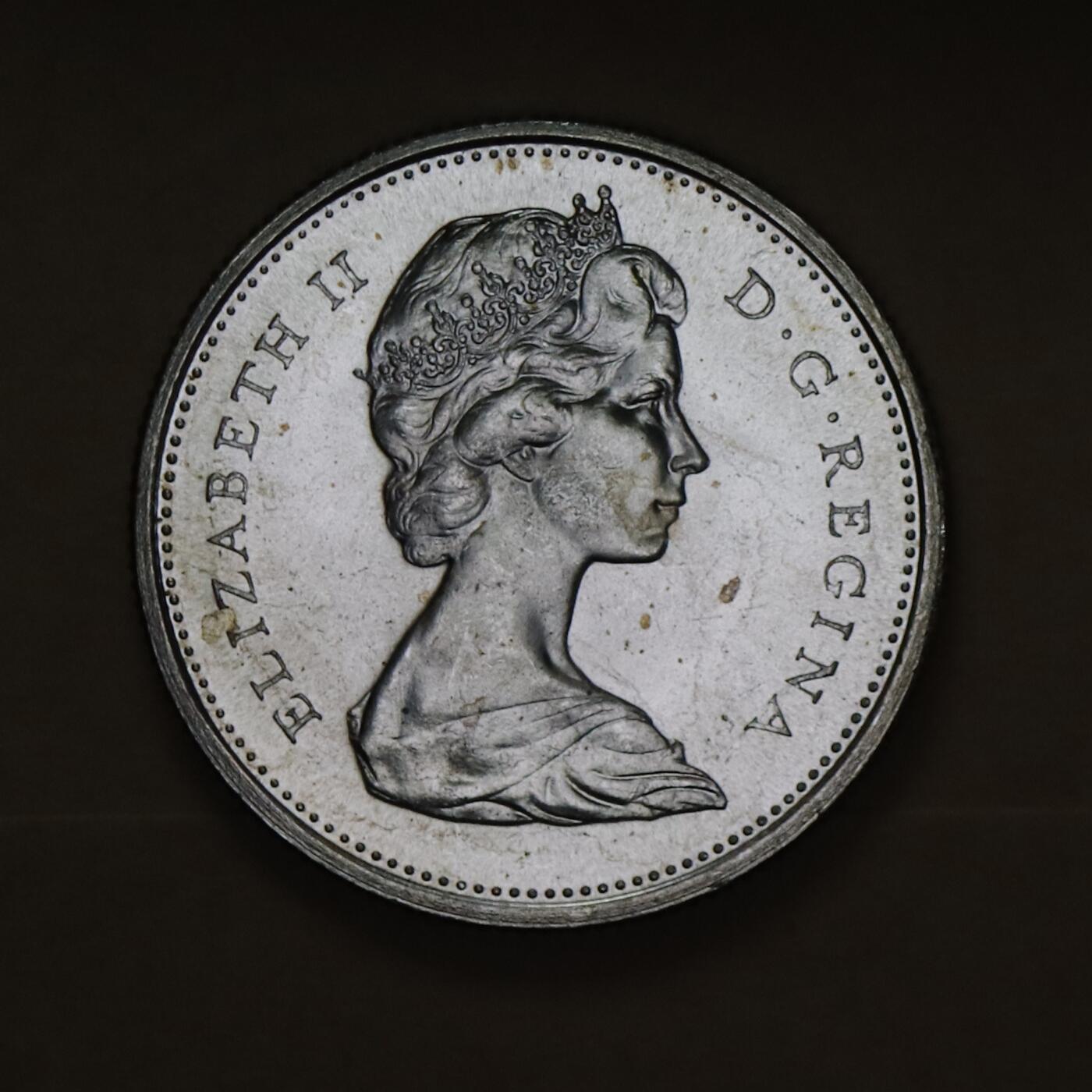 观钱 近现代机制币拍卖No.006（全场顺丰包邮，不区分偏远地区）  加拿大 1967 年联邦百年 25 分猞猁纪念银币 卷拆全新未使用