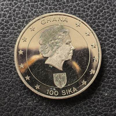 道一币馆币章第一百七十二场 - 加纳2002年伊丽莎白王太后逝世100西卡克朗型纪念币