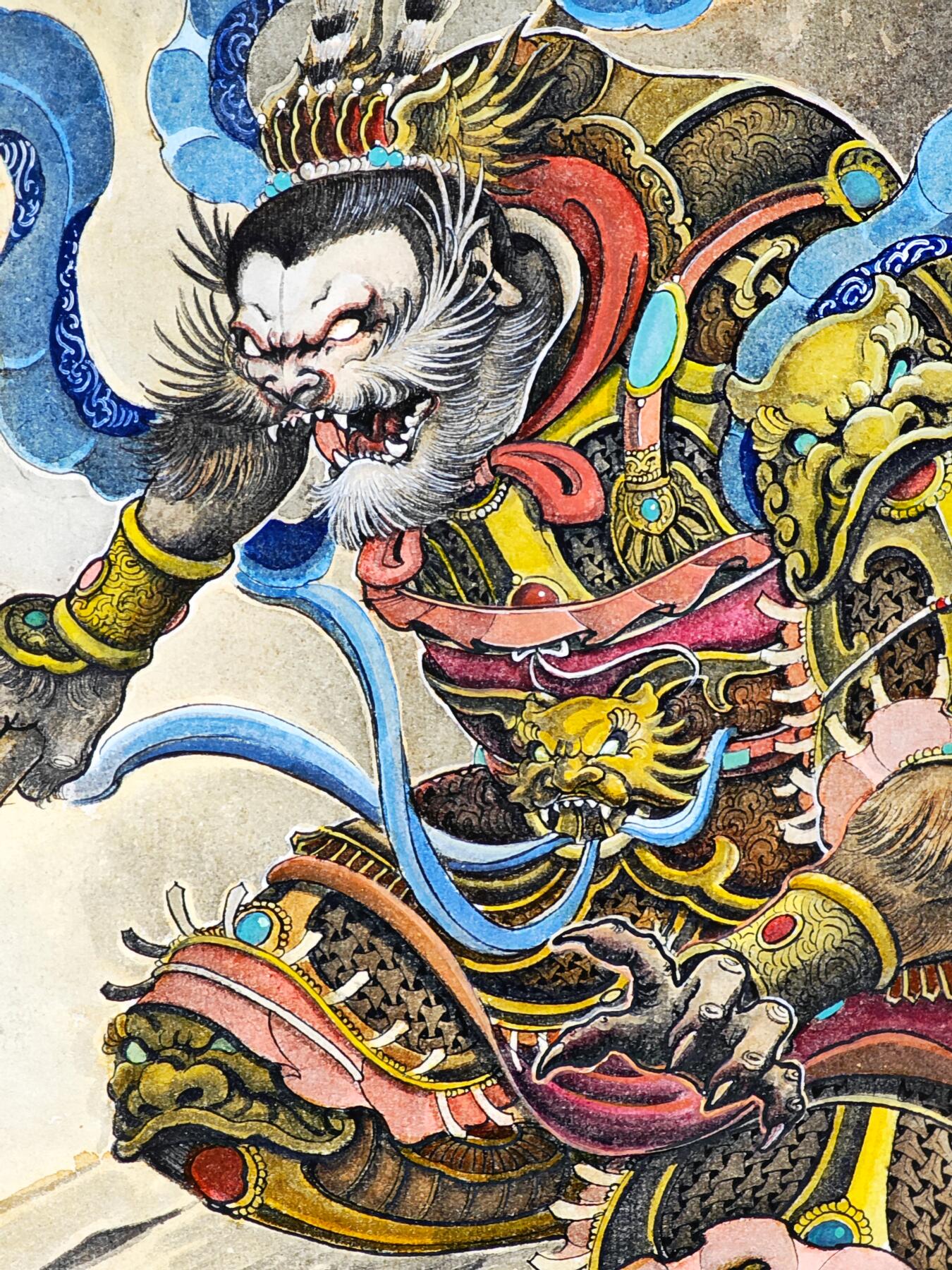 白泽拍卖卡牌手绘专场第34期（花朝去了又春分 草如茵 柳烟新） 2026 刘晓明手绘画 孙大圣 尺寸：20.8cm*29.5cm  刘晓明钤印