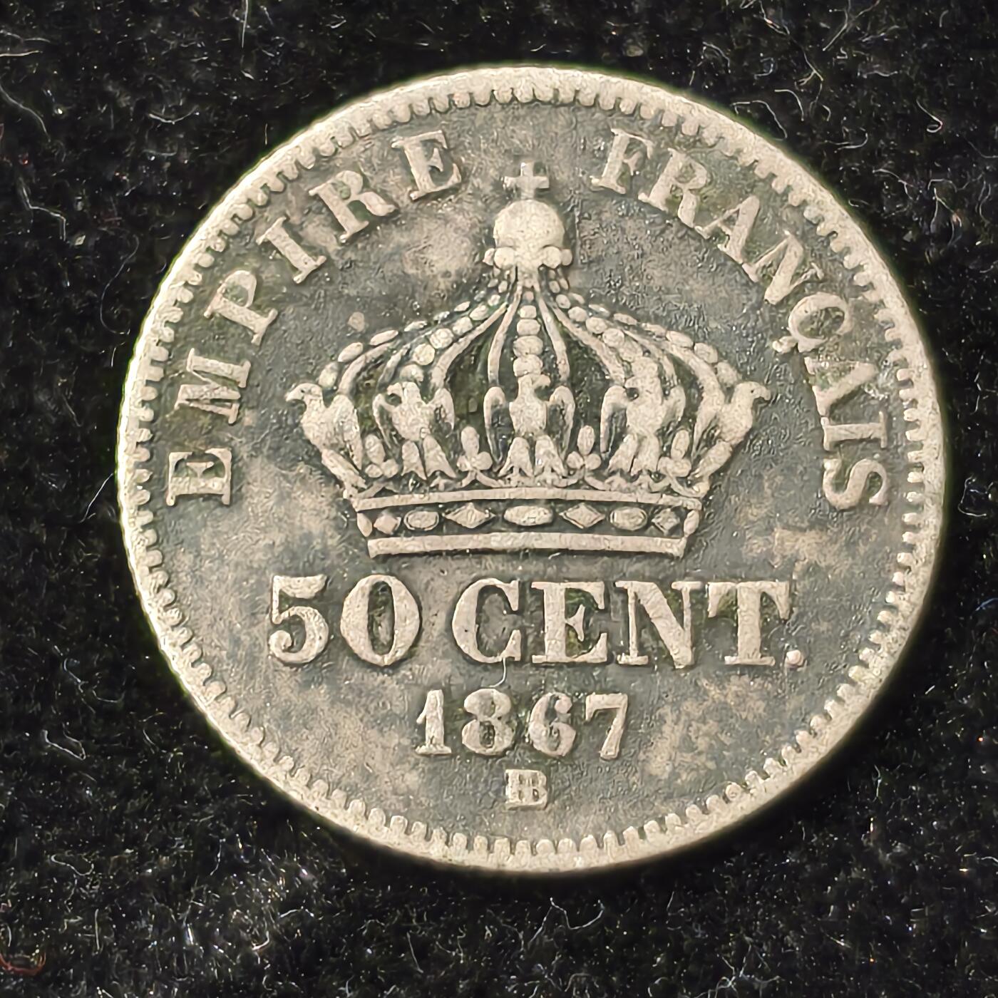 Krab外币市集Vol.28 法国1867BB 50分