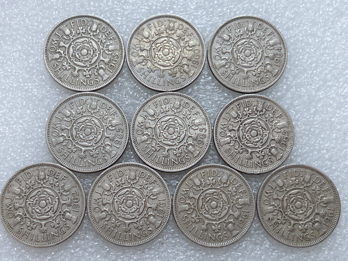 第一海外回流一元起拍收藏 散集专场  第307期 英国60年代2先令硬币 10枚