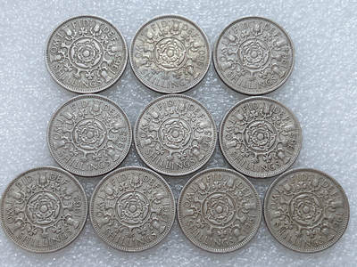 第一海外回流一元起拍收藏 散集专场  第307期 - 英国60年代2先令硬币 10枚