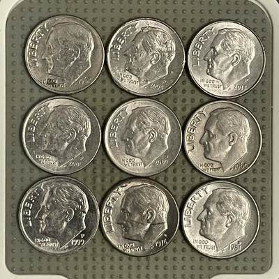 2026年第39场各国散币拍卖（总第189场） - 美国10美分9枚