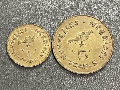 回流0328 - 少 法属新赫布里底群岛（今瓦努阿图）1法郎与5法郎