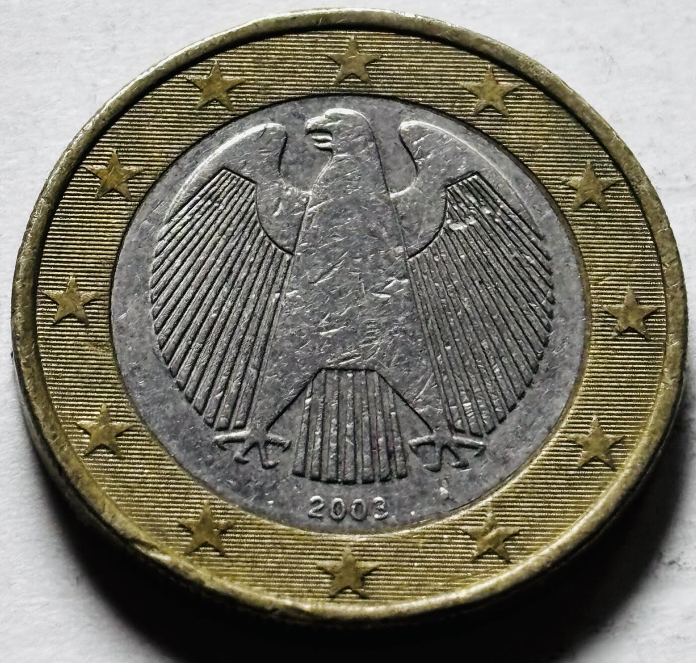 文馨钱币收藏第 298 场，长期接代拍业务 2002 年德国 1 欧元 第一版首发 A 版