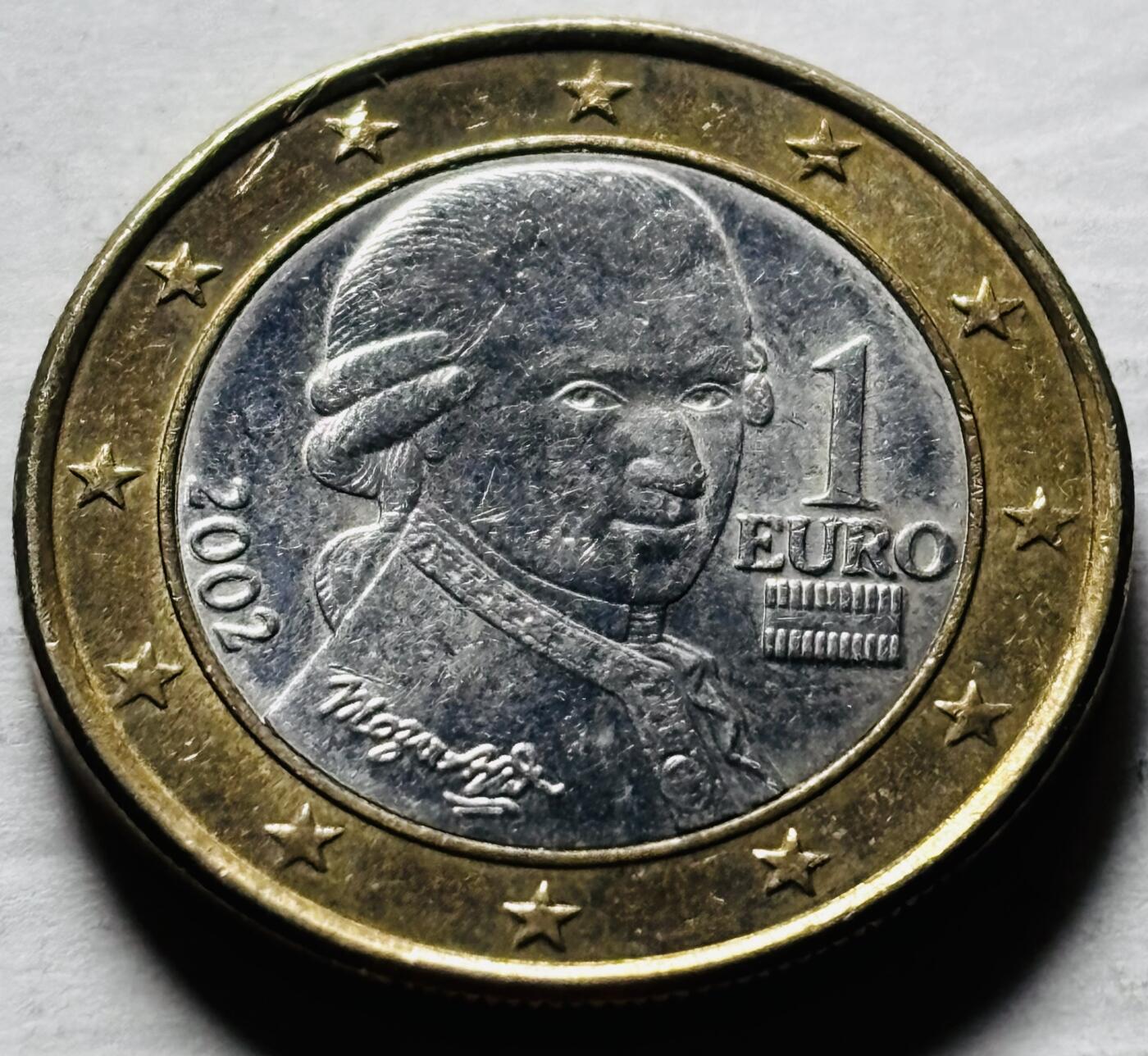 文馨钱币收藏第 298 场，长期接代拍业务 2002 年奥地利 1 欧元