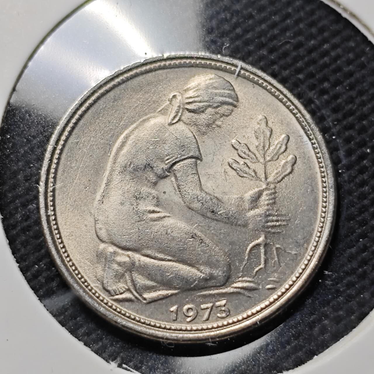 KK钱币收藏小铺  第409期 2月预留时间 周末发货  1973西德50芬尼 好品