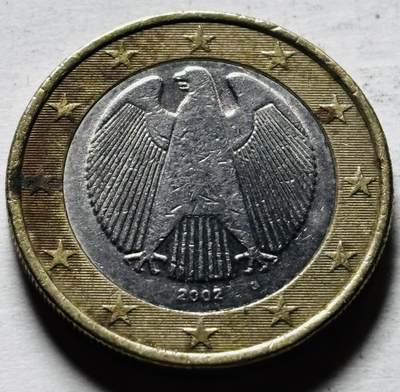 文馨钱币收藏第 298 场，长期接代拍业务 - 2002 年德国 1 欧元 第一版首发 G 版