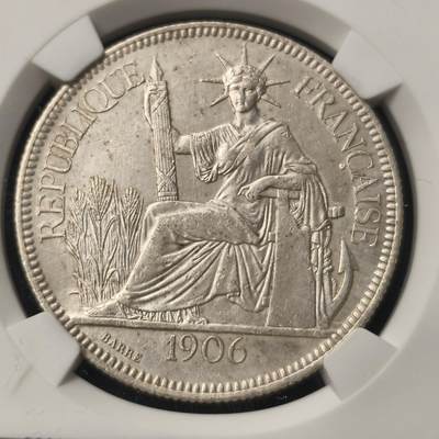 Krab外币市集Vol.28 - NGC AUD 法属印度1906A 皮阿斯特坐洋