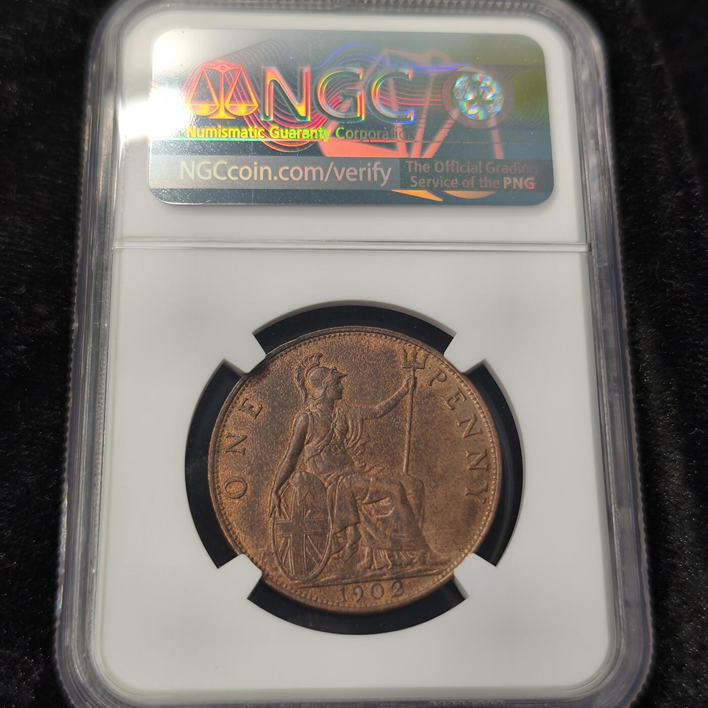 Krab外币市集Vol.28 NGC MS62BN 英国1902年爱德华七世1便士 High Sea Level