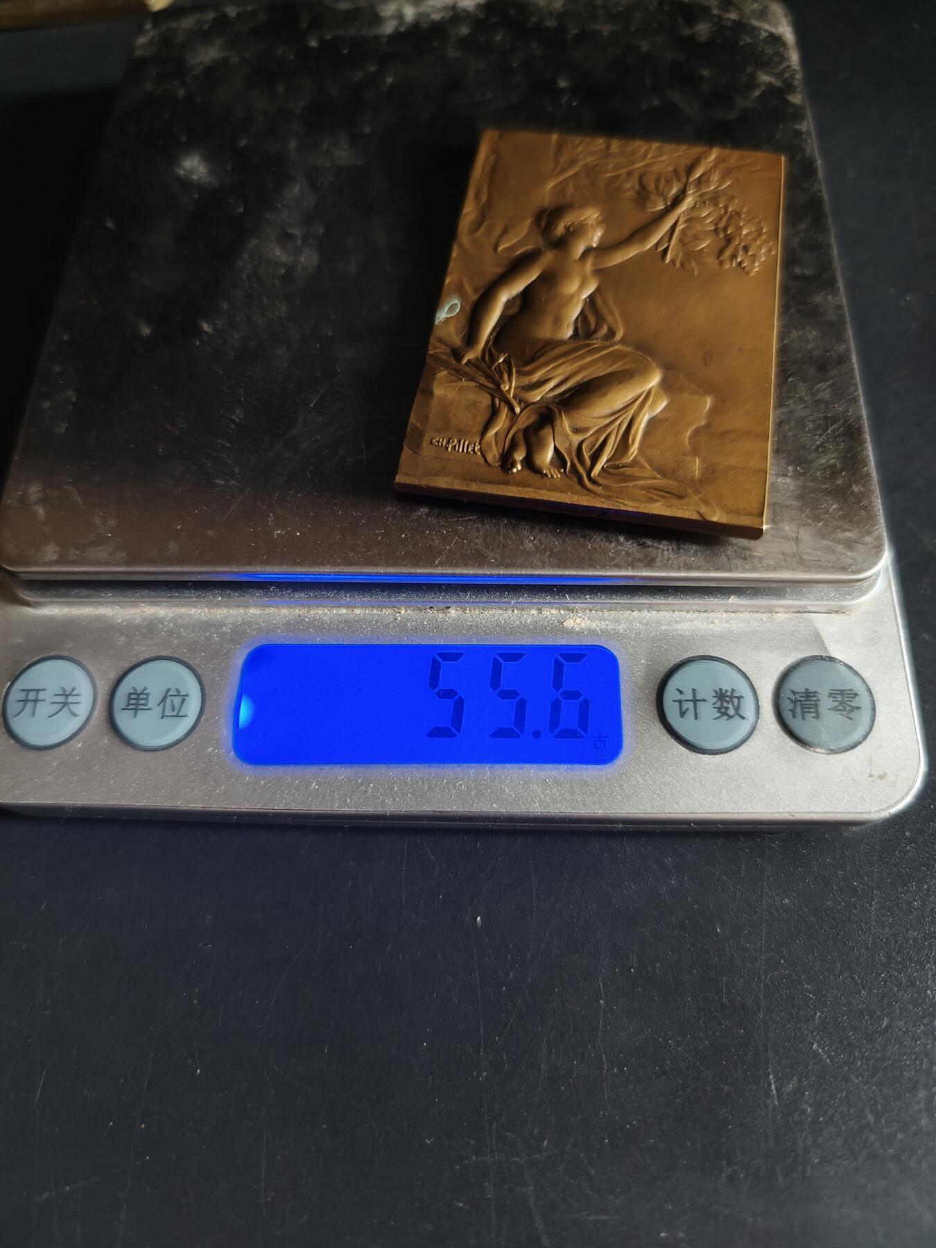 老王徽章第190期 法国香槟地区奥布省方形大铜章     大师夏尔·皮列作品    尺寸40×56mm    重量55.6g