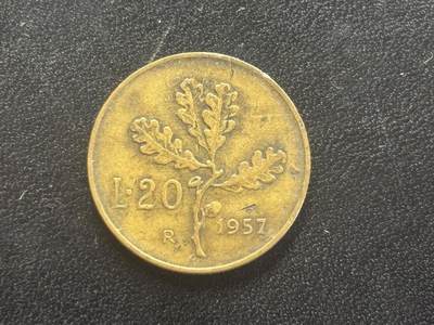 邮泉阁邮票限时拍卖第四十四场 （邮票在国外，请付邮费6元） - 意大利1957年20里拉宽7