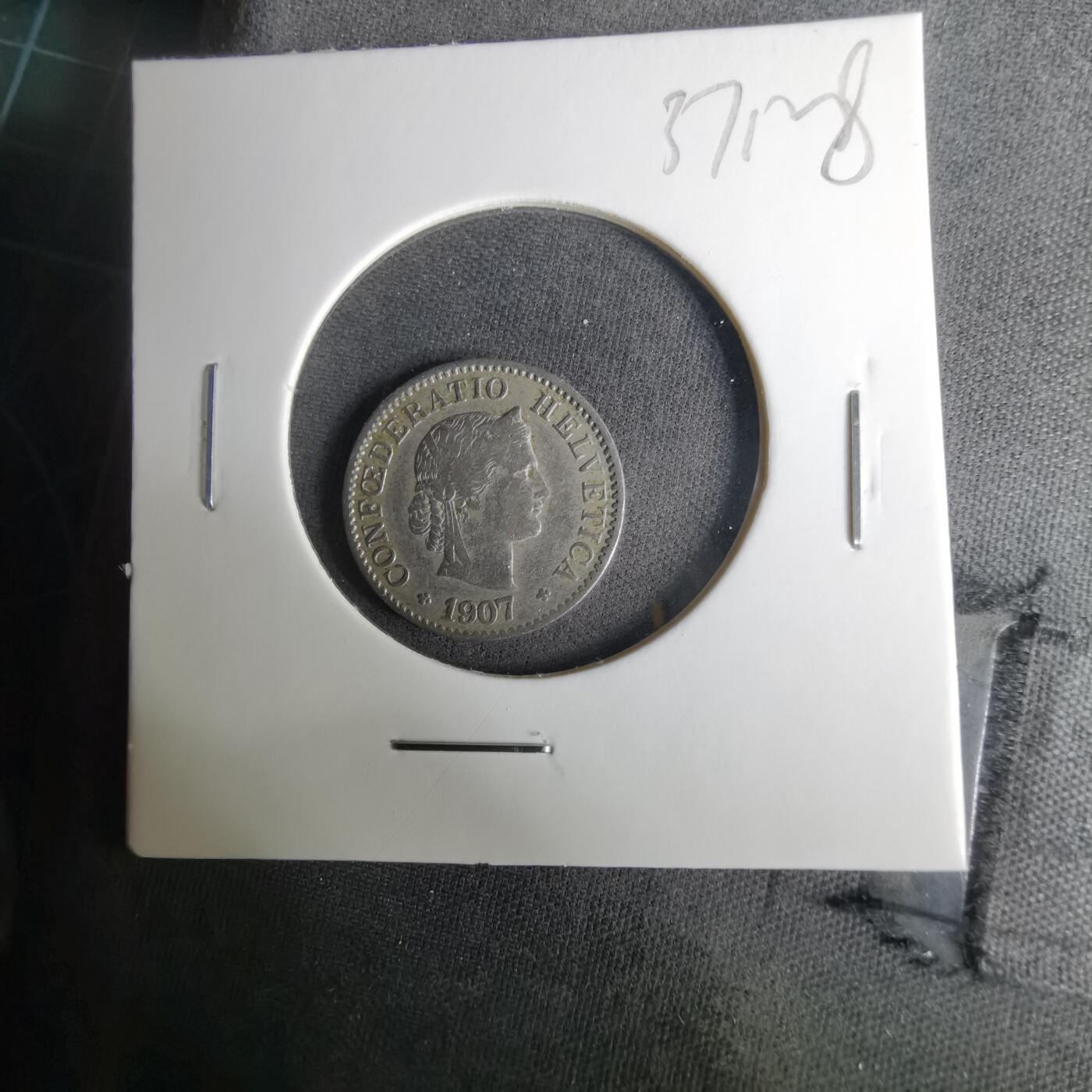 沼泽如烟--第1037场 瑞士1907年5生丁