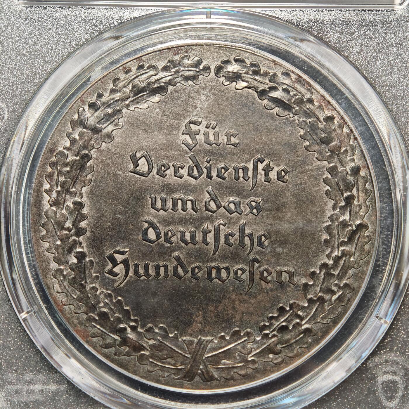 【德藏】世界币章拍卖第169期（拍品征集中~欢迎藏友联系） 罕见品种！1933-45年 德国民族社会主义工人党陆军最高司令部犬类服务奖章纪念铁章 PCGS SP64 （原图请查询PCGS评级官网）