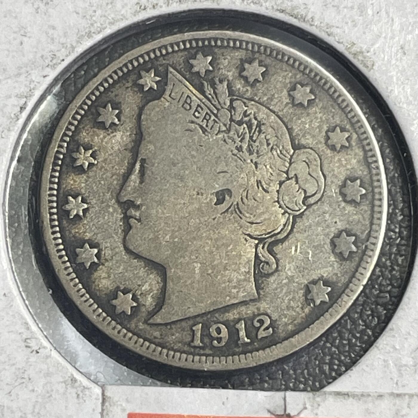回流0328 美国1912年自由女神头像5美分镍币（Liberty Head Nickel），也常被称为“自由女神镍币”或“V镍币”
