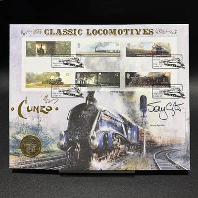 ＜星葵🌻钱币社＞第72期·东奔西走的硬币·3月31日发货 - 〈大型邮币封·签名版〉英国2004年蒸汽机车诞生200周年2镑双金属纪念币