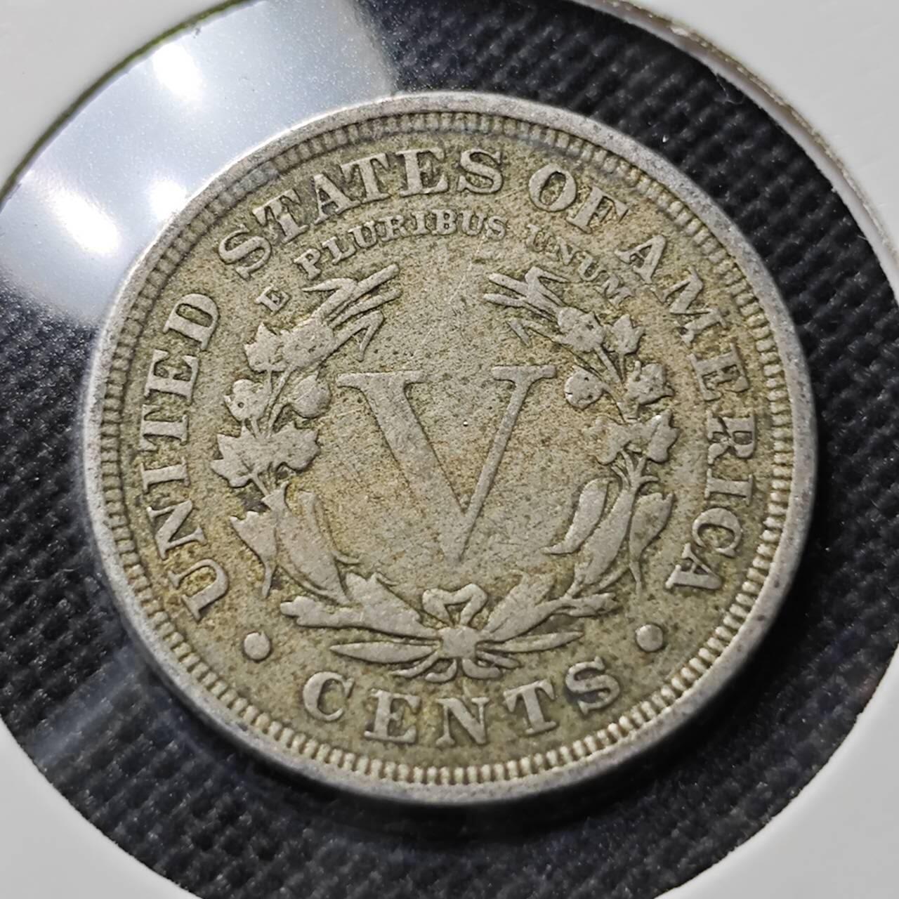 KK钱币收藏小铺  第410期 2月预留时间 周末发货  1907美国5分镍币