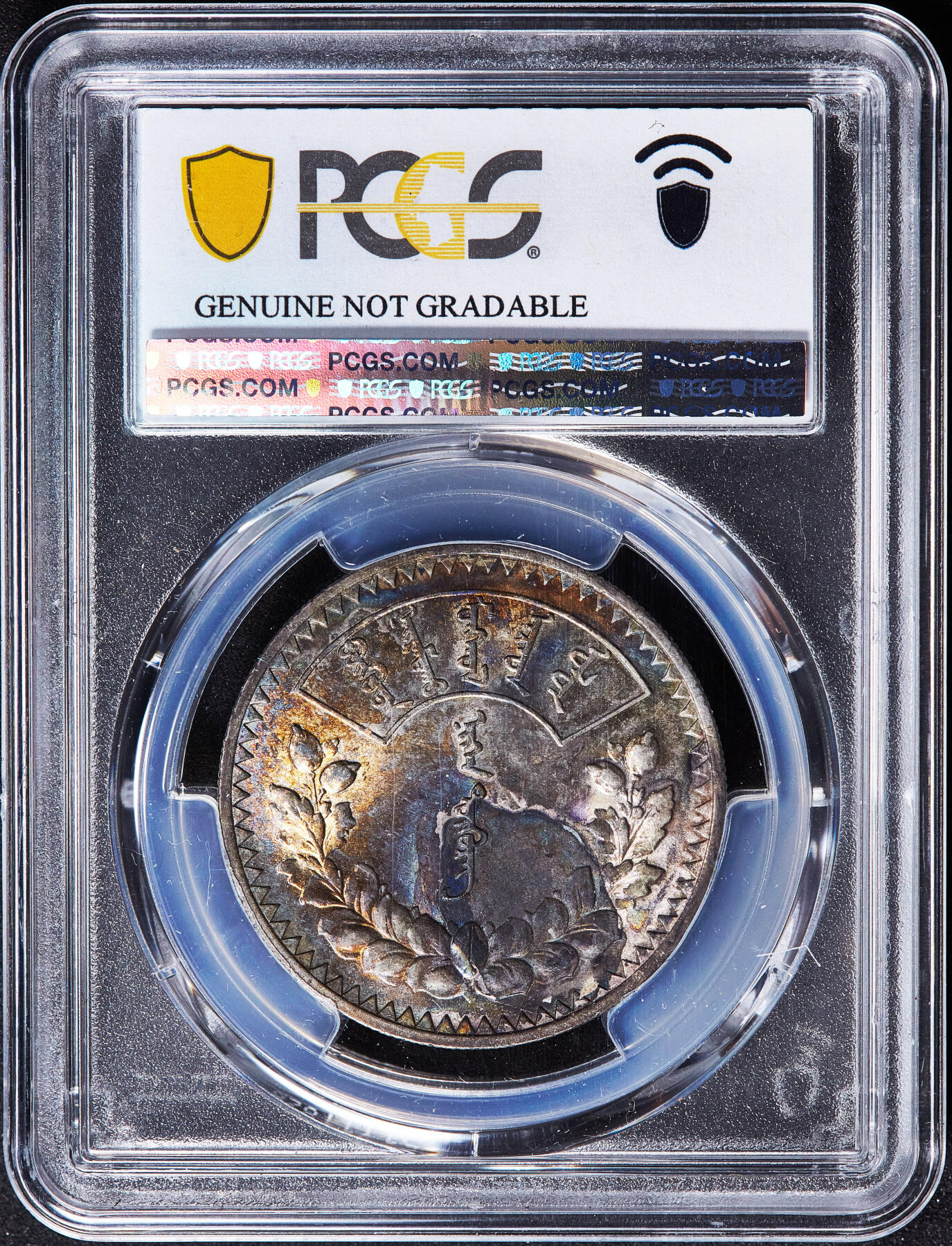 【俄甄集藏】2026年(050)04-01星期三 晚 19:30 全场包邮 蒙古1925年1图格里克银币，PCGS UNCD，五彩包浆，转光品相，圣彼得堡造币厂代铸