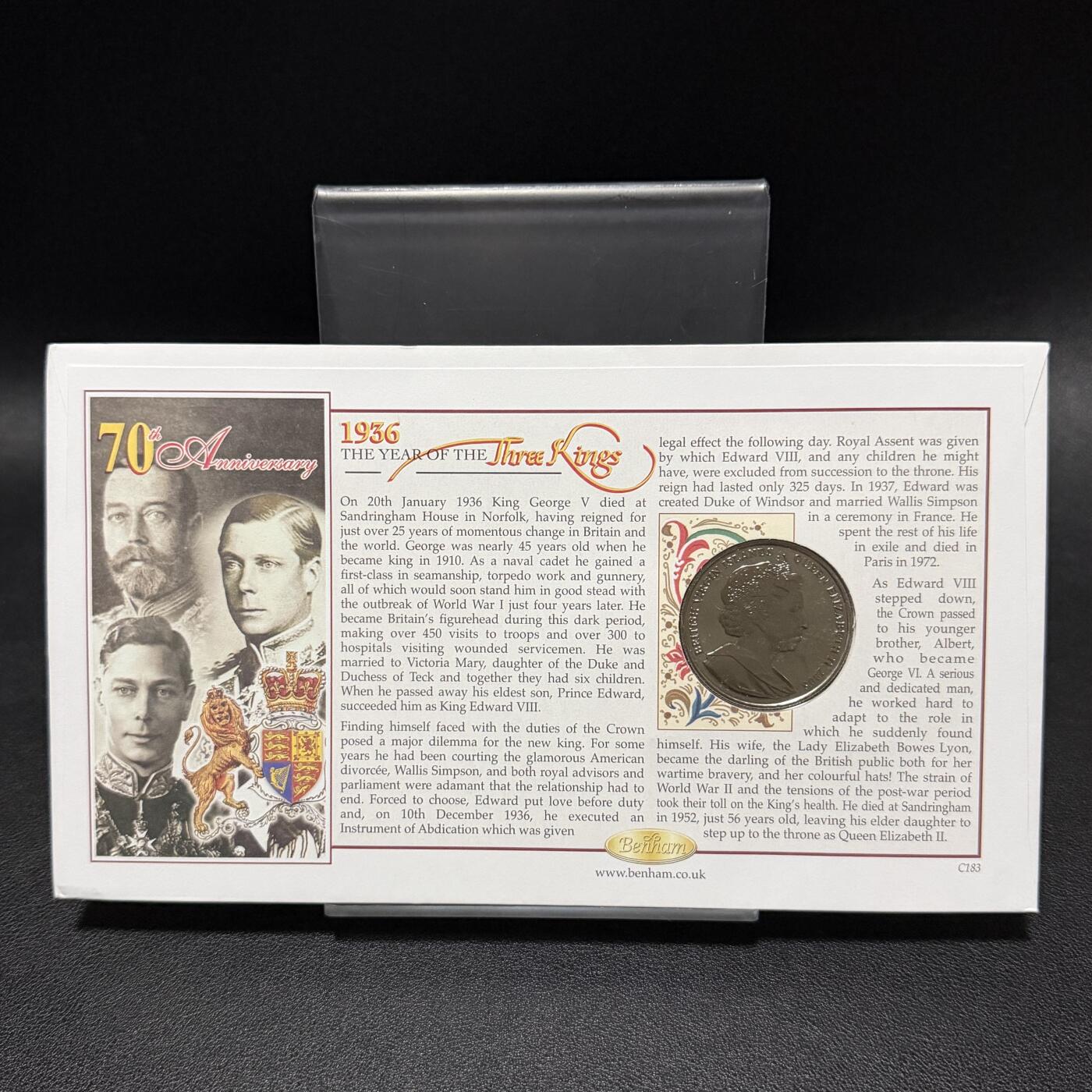 ＜星葵🌻钱币社＞第72期·东奔西走的硬币·3月31日发货 〈邮币封〉维尔京群岛2006年英国国王和王后·乔治五世1元克朗型纪念币