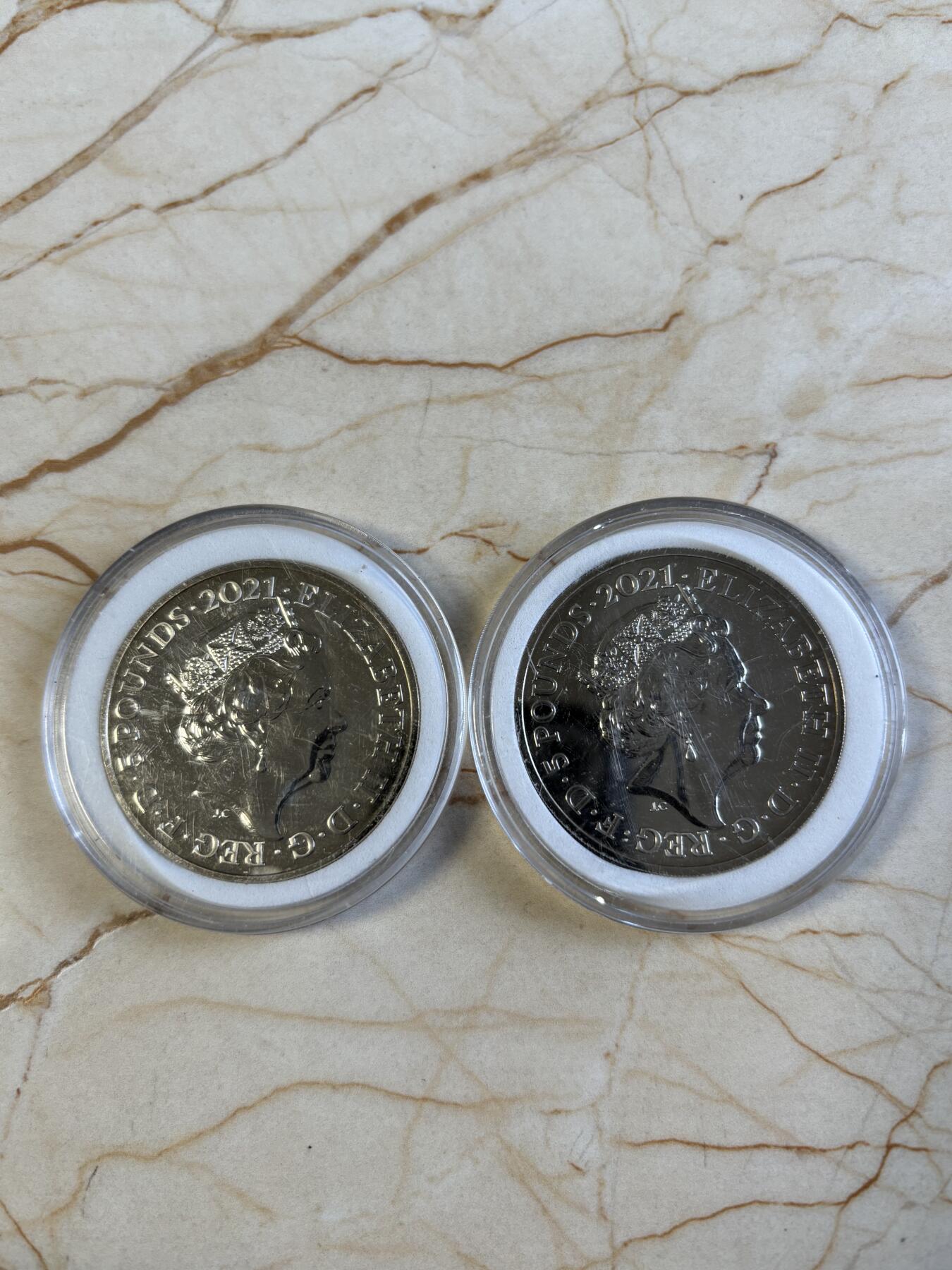 第194期拍卖 英国2021年爱丽丝梦游仙境彩色铜镍纪念币2枚套