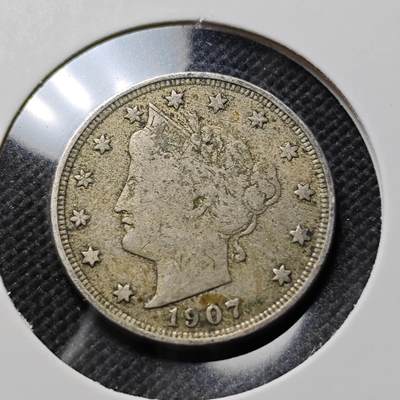 KK钱币收藏小铺  第410期 2月预留时间 周末发货 -  1907美国5分镍币