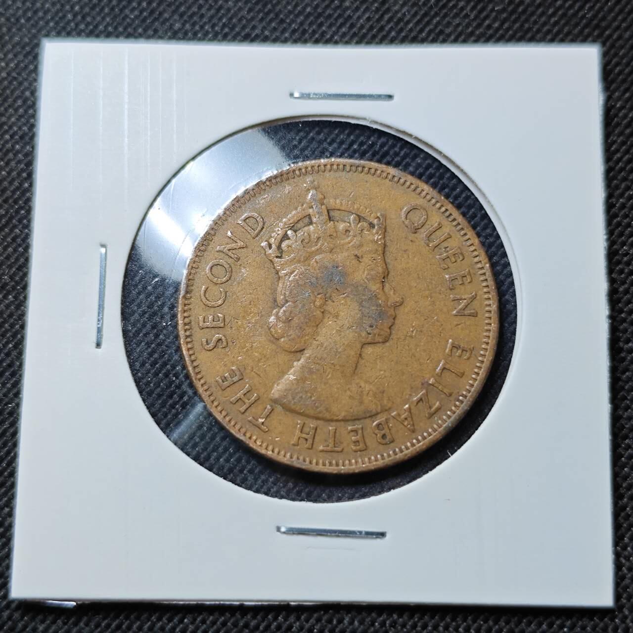 KK钱币收藏小铺  第410期 2月预留时间 周末发货  1960英属毛里求斯5分铜币