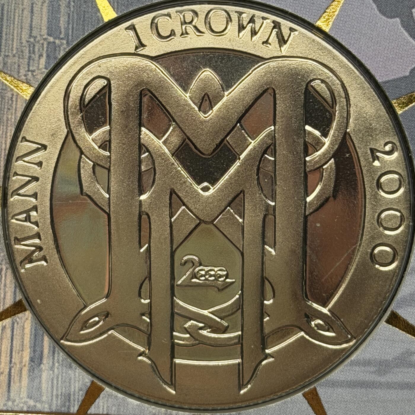 ＜星葵🌻钱币社＞第72期·东奔西走的硬币·3月31日发货 〈邮币封〉马恩岛2000年千禧年1克朗纪念币