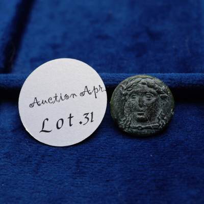 琋语集藏2026年04月欧洲古典打制币拍卖 - 古希腊爱奥尼亚太阳神阿波罗与回首狮子铜币