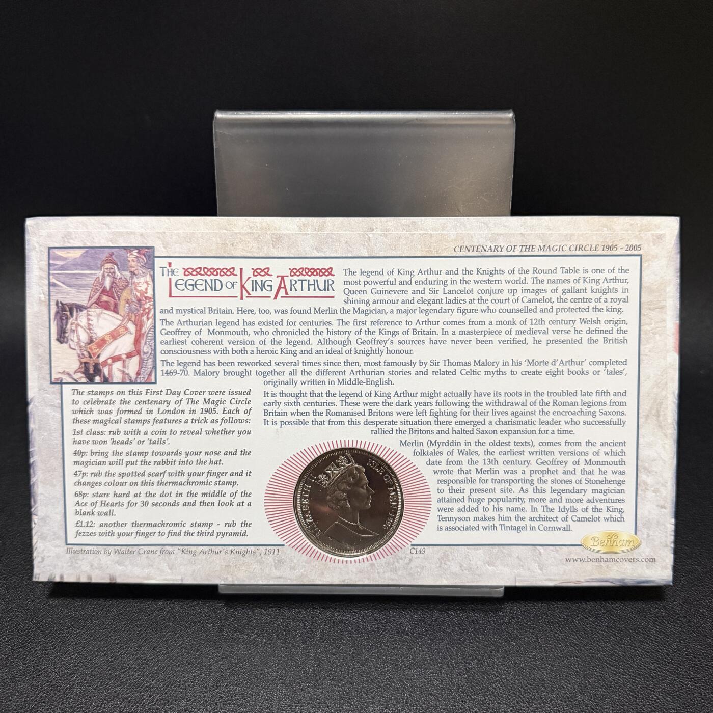 ＜星葵🌻钱币社＞第72期·东奔西走的硬币·3月31日发货 〈邮币封〉马恩岛1996年亚瑟王传奇·梅林1克朗纪念币