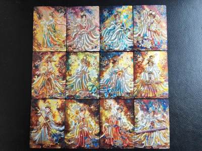 阳大大卡牌拍卖第106期（持续收拍品，周五晚上九点截拍，进群福利早知道） - 故宫博物院合作画师雪舟《敦煌·十二花神》粗闪12张一套