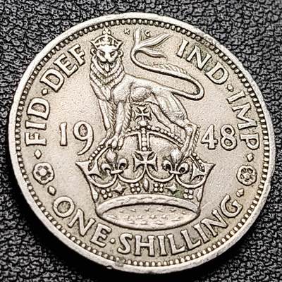 泉币菌-第217场-拍品多 请提前出价 - 23.5mm 英格兰 英国1先令 乔治六世 1948年 