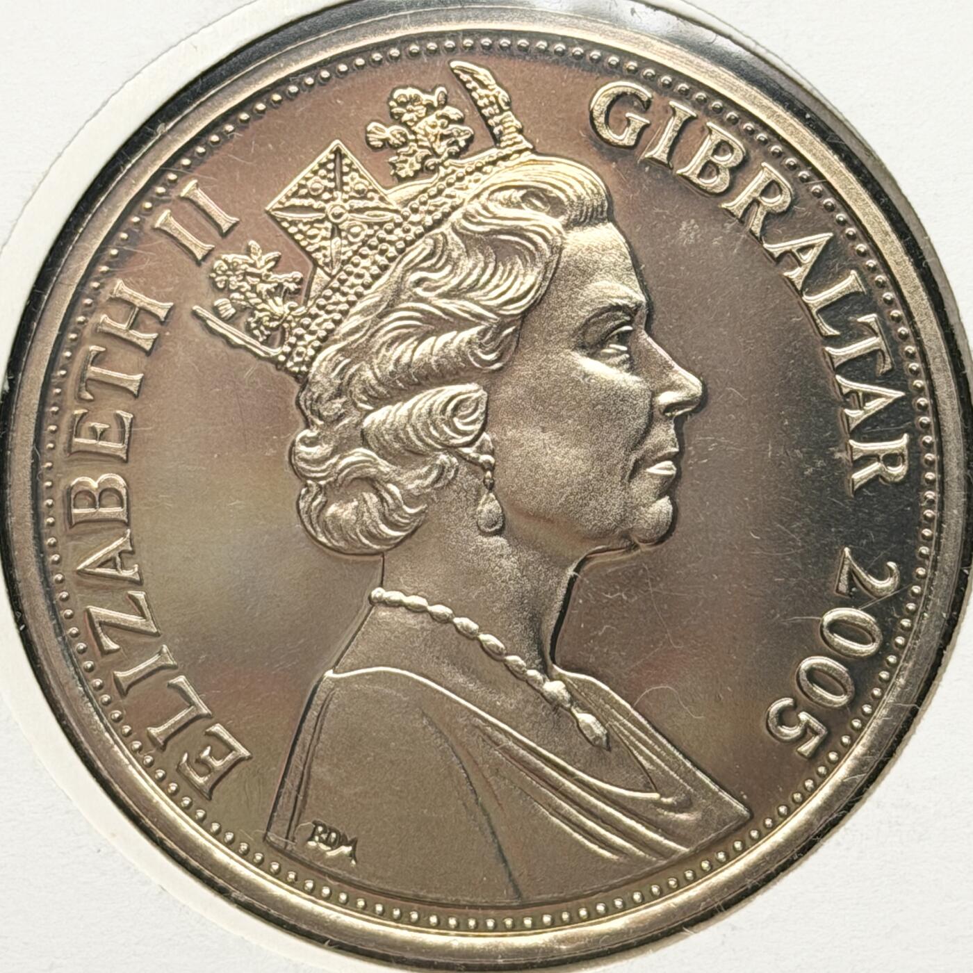 ＜星葵🌻钱币社＞第72期·东奔西走的硬币·3月31日发货 〈邮币封〉直布罗陀2005年轰炸水坝行动1克朗彩色纪念币