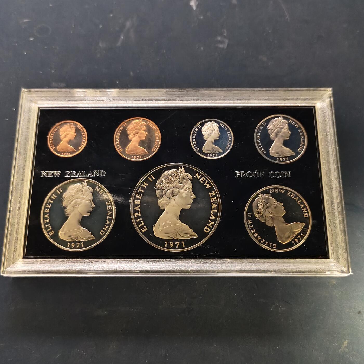 【全场包邮】纯粹捡漏拍517场 【少见】新西兰1971年官方封装精制套币-PS12-量5000