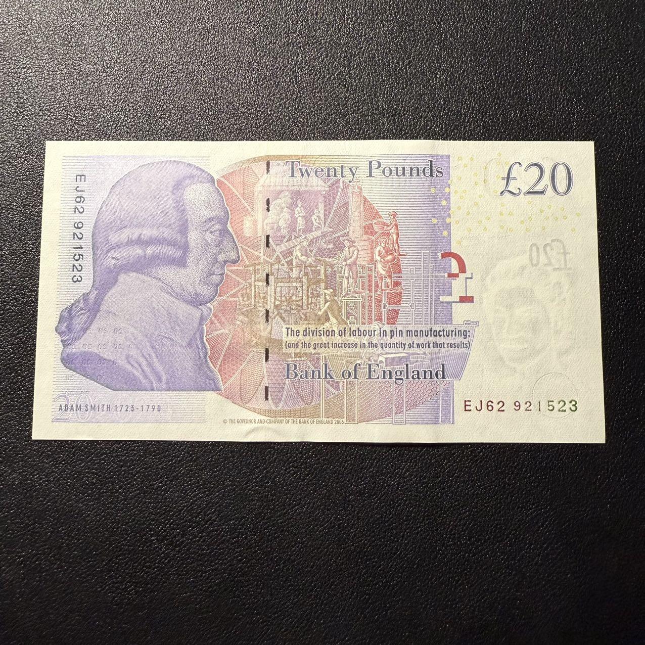 第16期 英国 F序 20镑 全新unc 无47