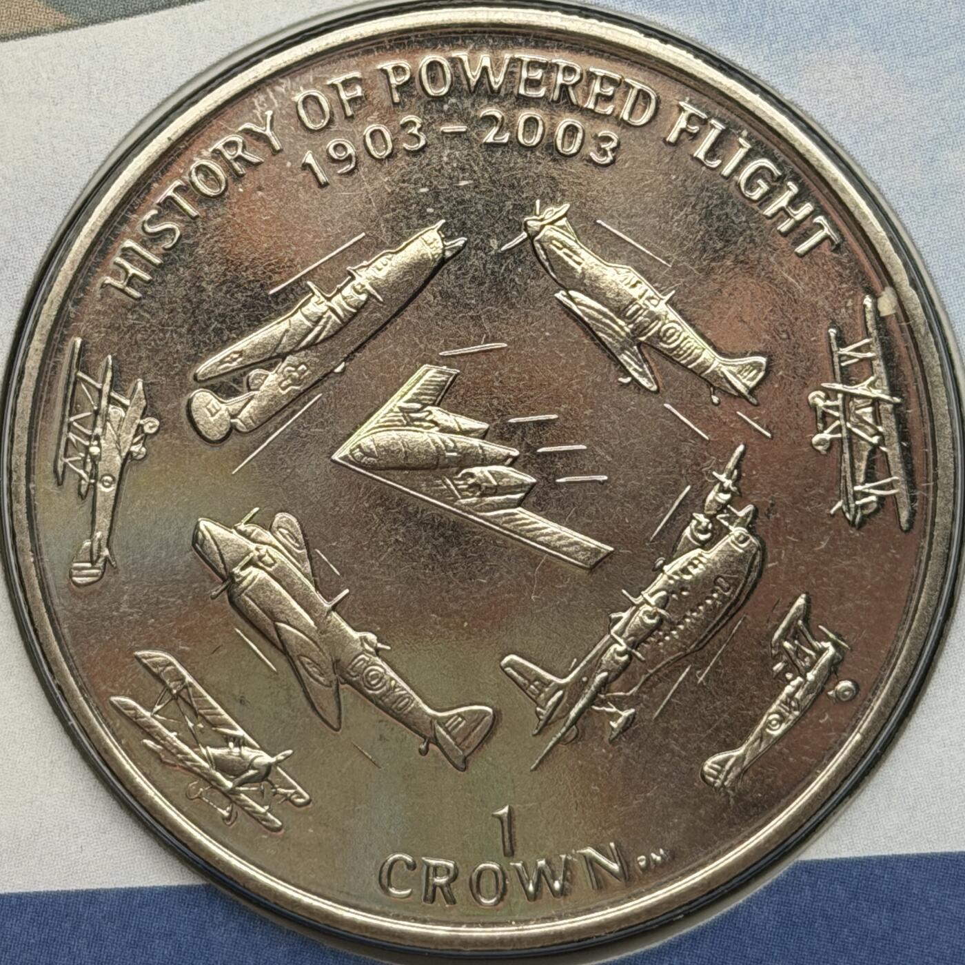 ＜星葵🌻钱币社＞第72期·东奔西走的硬币·3月31日发货 〈邮币封〉直布罗陀2003年动力飞行100周年1克朗纪念币