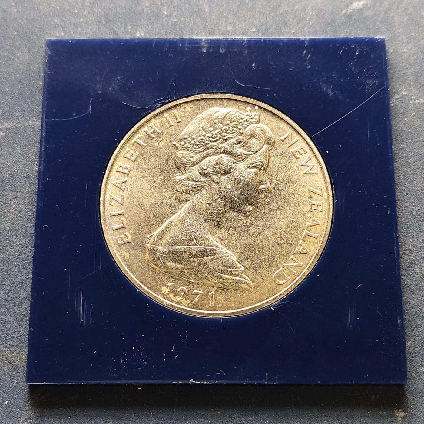 【全场包邮】纯粹捡漏拍518场 新西兰1971年1元克朗币-配原盒