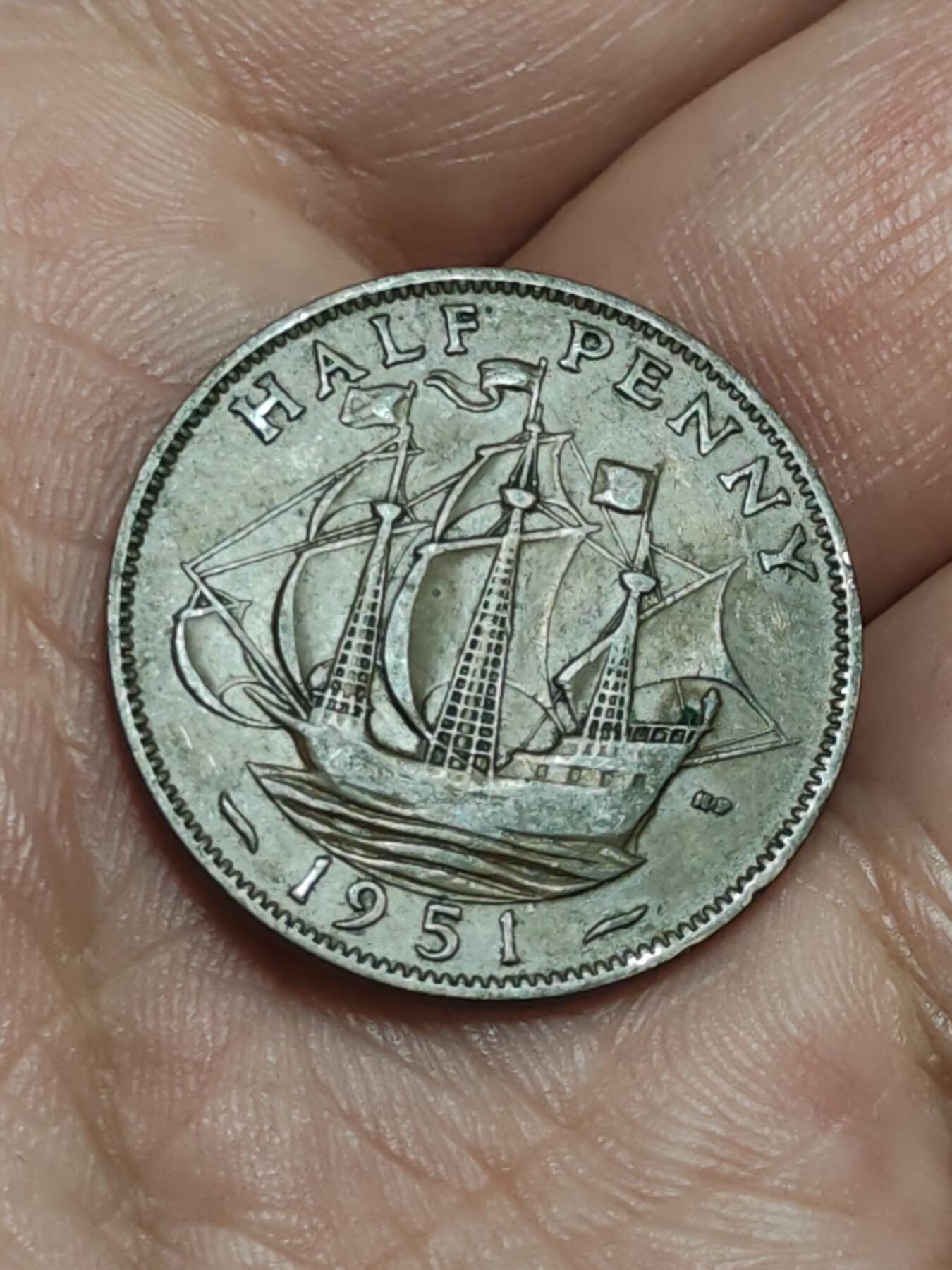 2026年第三十八场(总第二百零七场）外国好品散币场(免佣金) 英国🇬🇧1951年半便士(乔治六世第二版)