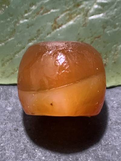 精美高玉化风化纹红白双色玛瑙老形桶珠一颗 - 精美高玉化风化纹红白双色玛瑙老形桶珠一颗