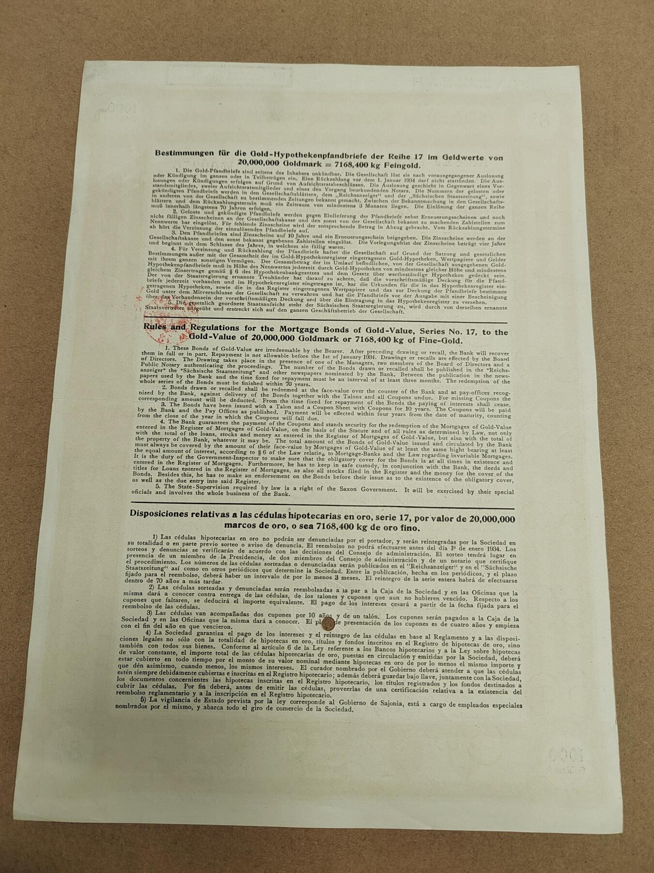 PCAI钱币  28-790 钱币证章邮票小专场 德国早期二战之前的公债或股票