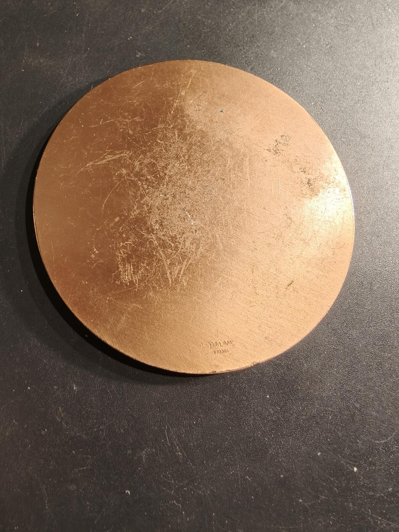 老王徽章第190期 法国军事体育委员会纪念章     直径70mm     重量110g