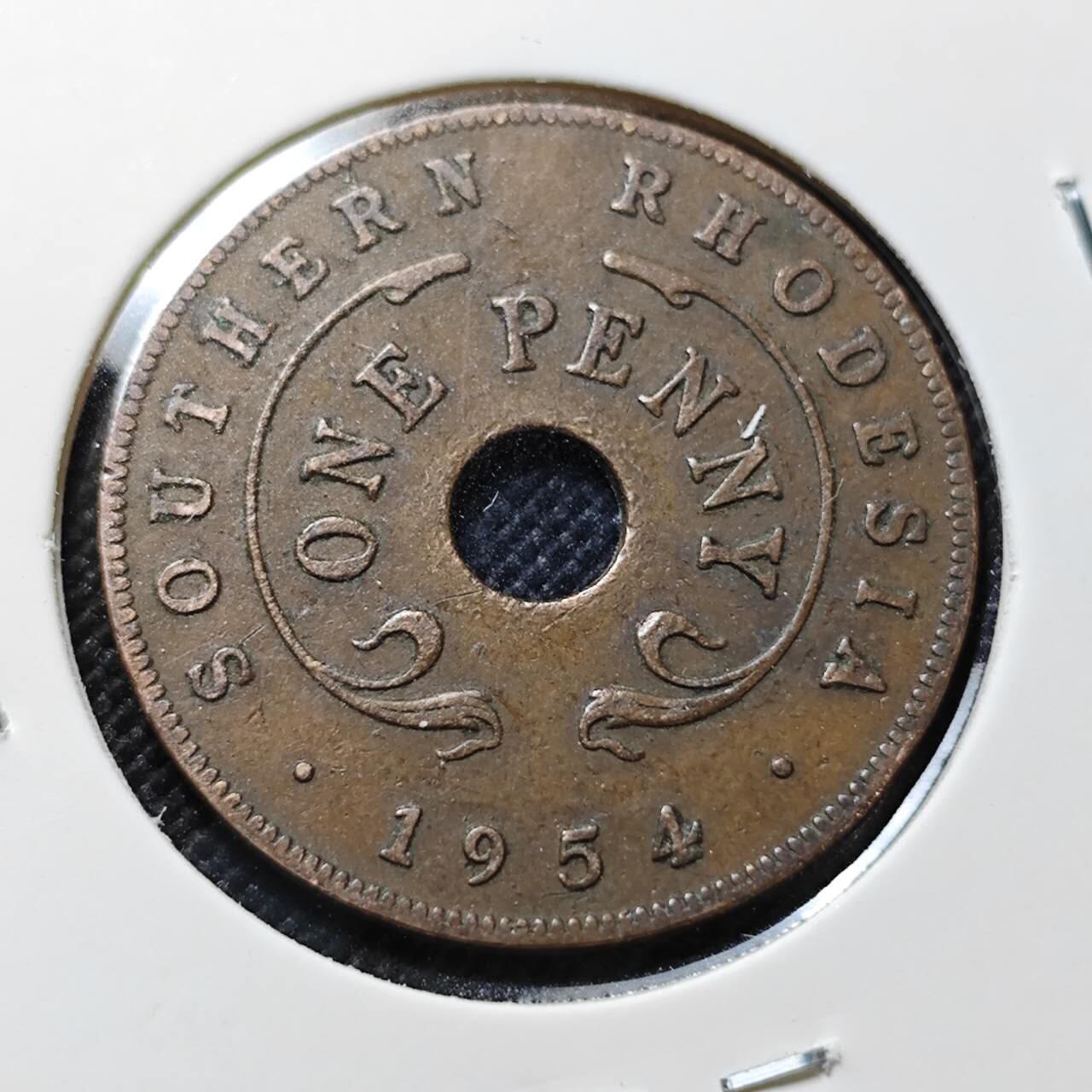 KK钱币收藏小铺  第410期 2月预留时间 周末发货  罗得西亚1便士铜币