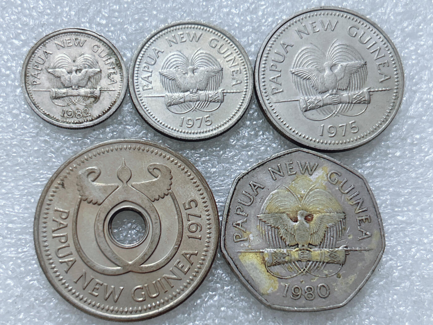 第一海外回流一元起拍收藏 散集专场  第308期 巴布亚新几内亚硬币 5枚