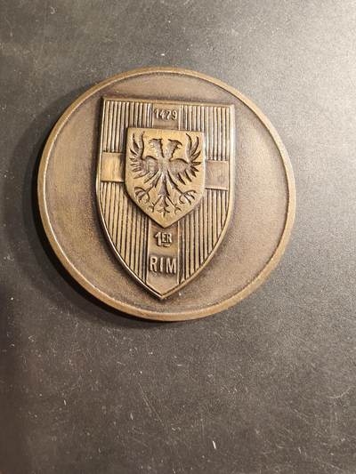 老王徽章第190期 - 法国第1步兵团纪念章    授予平斯曼上尉      直径58mm     重量83.9g