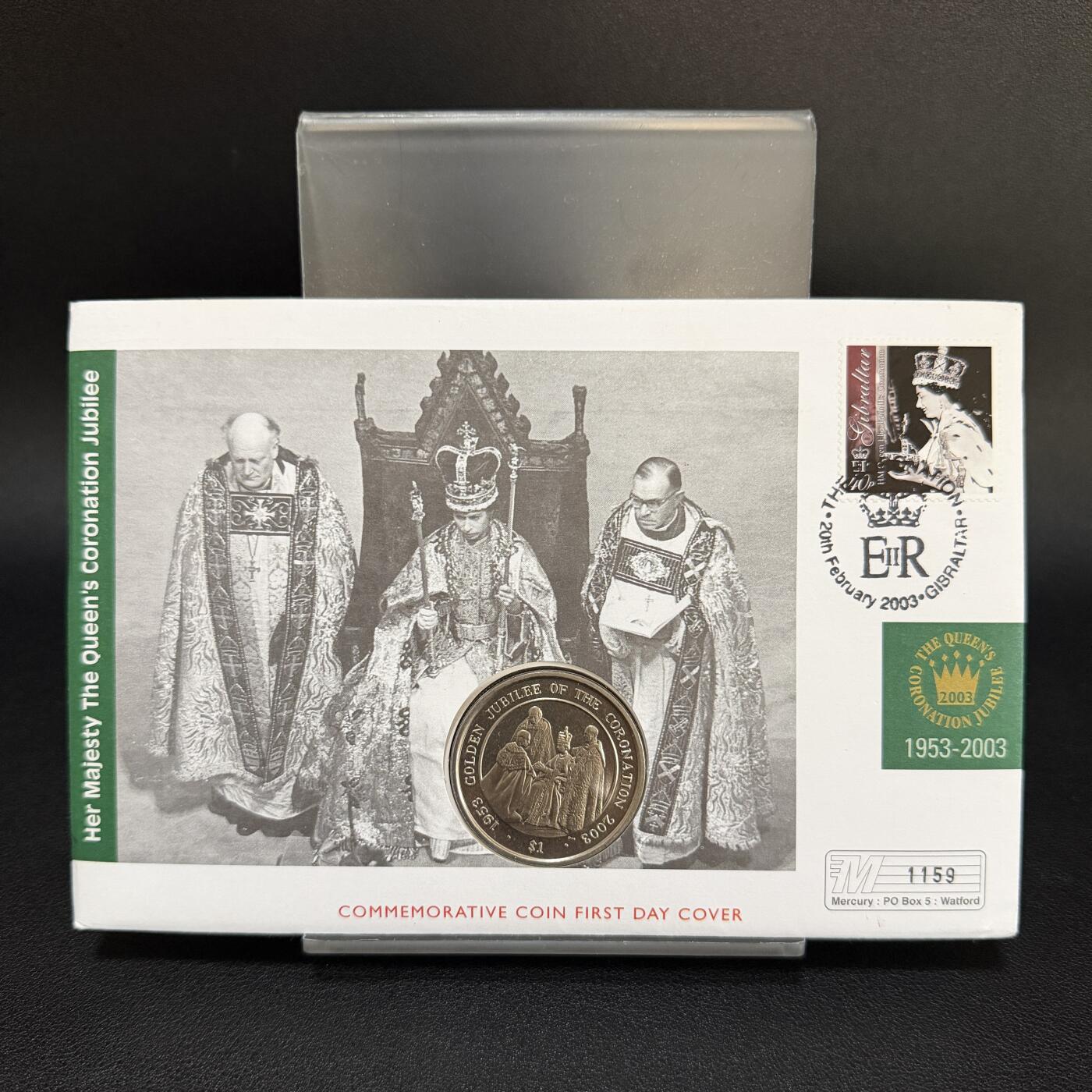 ＜星葵🌻钱币社＞第72期·东奔西走的硬币·3月31日发货 〈邮币封〉塞拉利昂2003年女王登基50周年1元克朗型纪念币