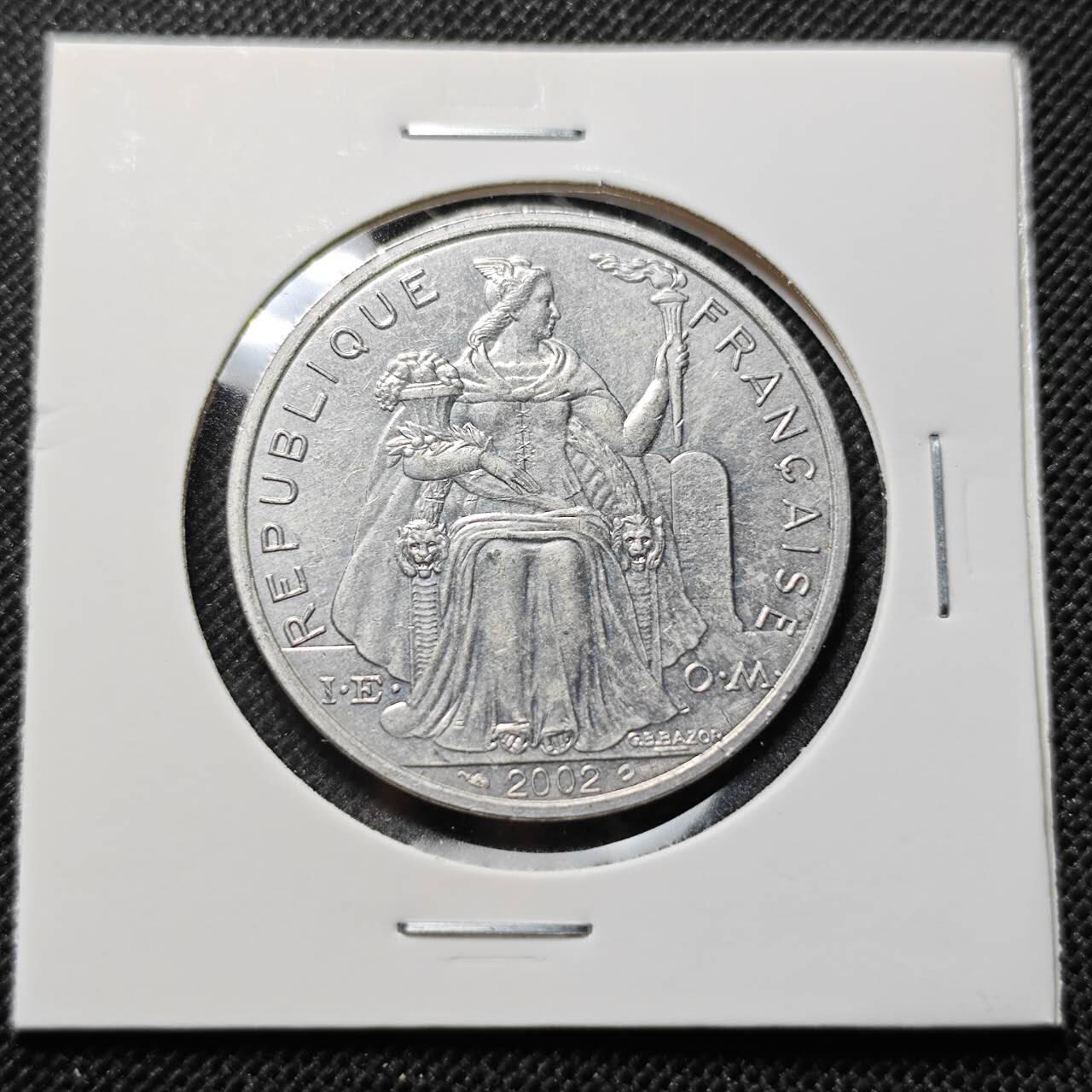 KK钱币收藏小铺  第410期 2月预留时间 周末发货  2002法属波利尼西亚5法郎