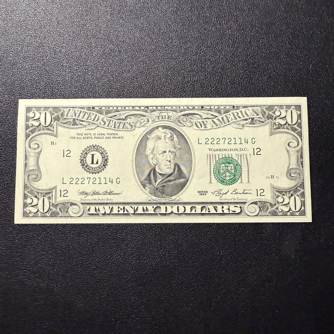 第16期 美国1993年 20元 全新unc